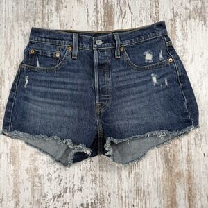 Levi's Women's 501 Jean Shorts High Rise Shorty Shorts Sz W28